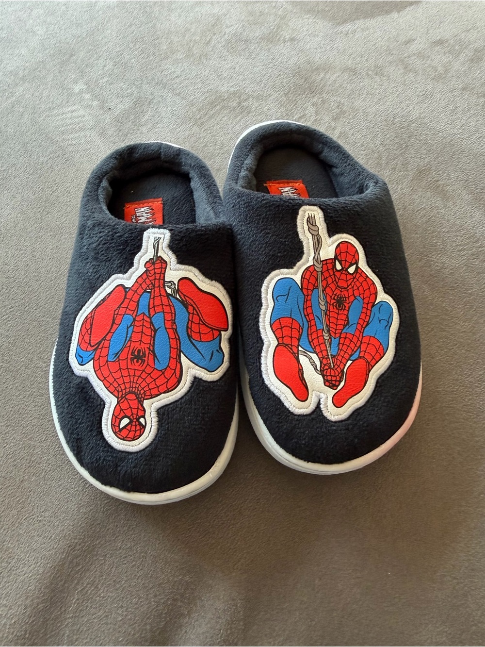 Marvel Spider-Man Boys Slippers Black Red Size 7/8